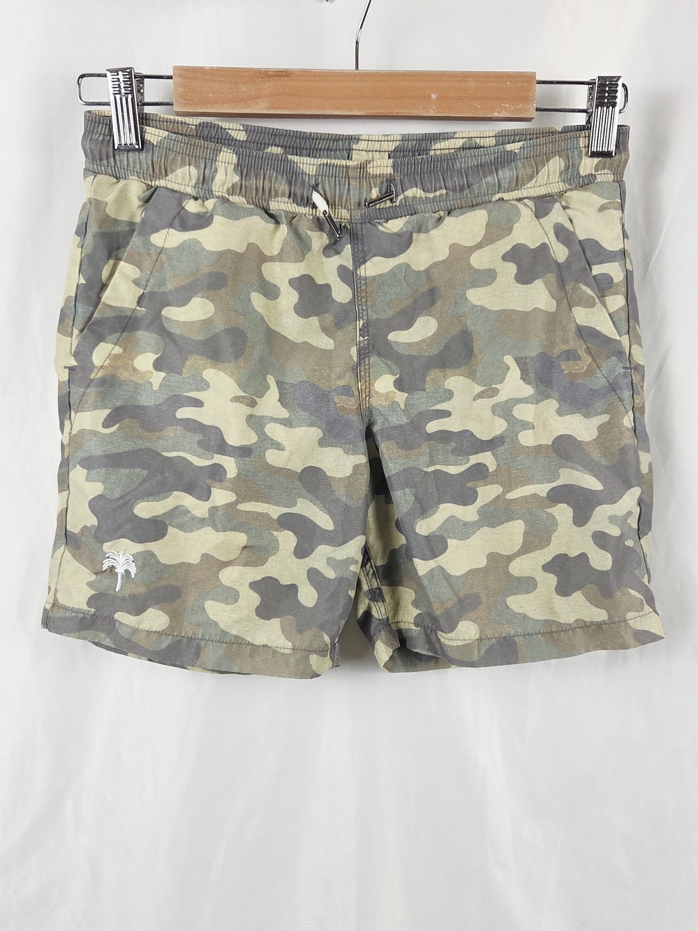 OAS Kid Camouflage Drawstring Swim Trunks with Palm Embroidery Size 10